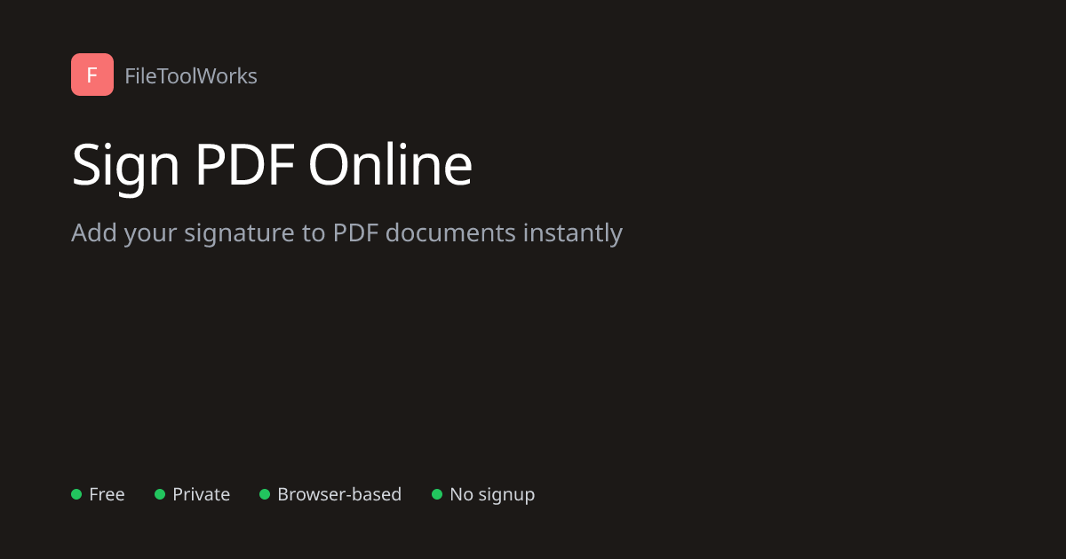 Sign PDF Online - Add Signature to PDF Documents | FileToolWorks